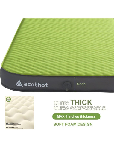 Colchoneta Autoinflable ACOTHOT Doble 10 cm Espuma Gruesa