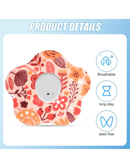 25 Parches Adhesivos Dexcom G7 Impermeables Diseño Floral