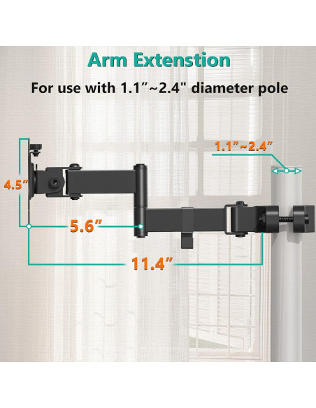 Soporte de Brazo para Monitor WALI 011ARM Ajustable 32" 7.98kg