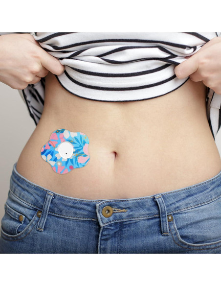 25 Parches Adhesivos Dexcom G7 Impermeables Diseño Floral