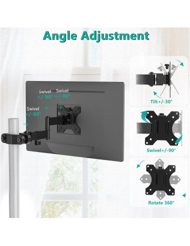 Soporte de Brazo para Monitor WALI 011ARM Ajustable 32" 7.98kg