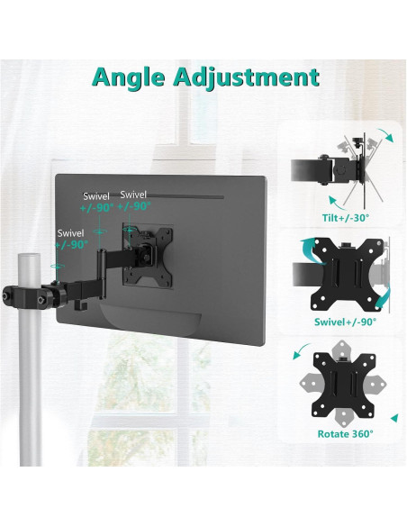 Soporte de Brazo para Monitor WALI 011ARM Ajustable 32" 7.98kg