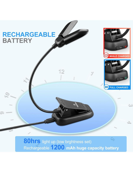 Vekkia Luz de Lectura LED Recargable 14 LEDs 3 Modos Color Vekkia Luz de Lectura LED Recargable 14 LEDs 3 Modos Color