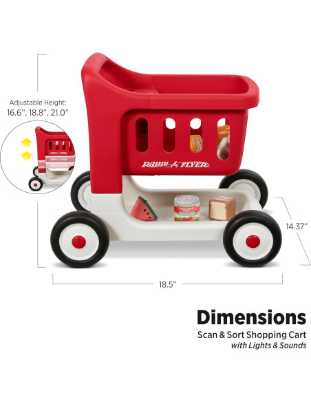 Carrito de Compras Radio Flyer Scan & Sort con Luces y Sonidos