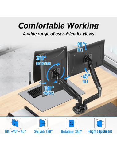 Soporte Doble para Monitor MOUNTUP MU7006 13-39" Ajustable