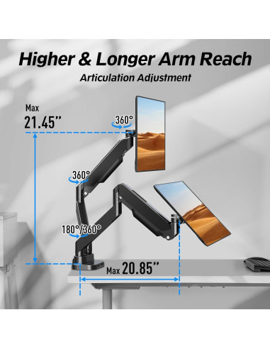 Soporte Doble para Monitor MOUNTUP MU7006 13-39" Ajustable
