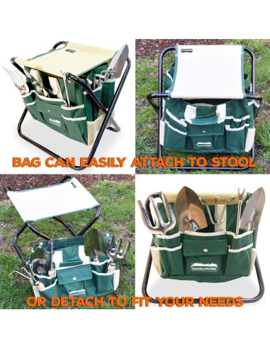 Juego de Jardinería 7 Piezas Handletech con Taburete Plegable