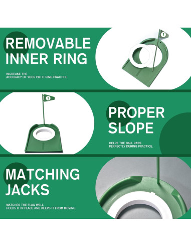 Paquete de 9 tazas de putting de golf Shu-Ran con banderas