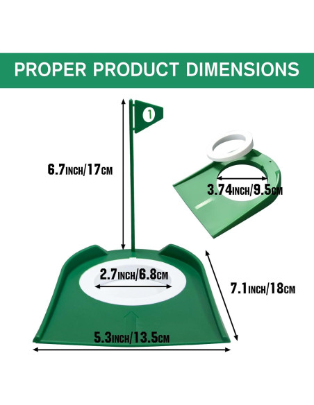 Paquete de 9 tazas de putting de golf Shu-Ran con banderas