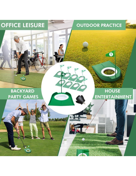 Paquete de 9 tazas de putting de golf Shu-Ran con banderas