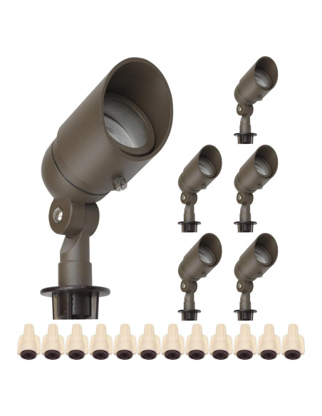 Focos LED Lumina 4W Bronce 12V a Prueba de Agua Paquete 6