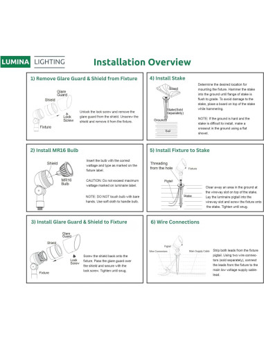 Focos LED Lumina 4W Bronce 12V a Prueba de Agua Paquete 6