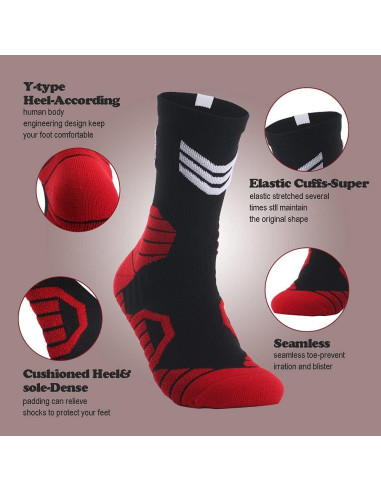 Calcetines de Baloncesto Elite con Compresión 3 Pares