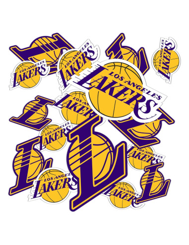 Calcomanía Vinilo Los Angeles Lakers Desierto Cactus 27.9x21.6cm