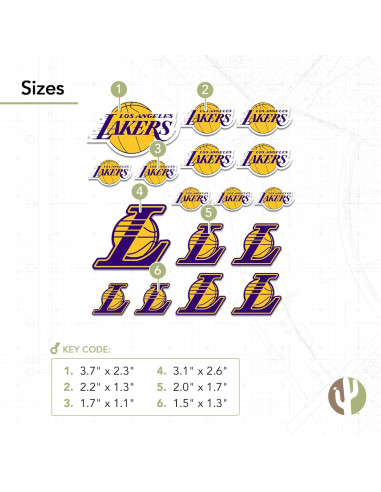Calcomanía Vinilo Los Angeles Lakers Desierto Cactus 27.9x21.6cm