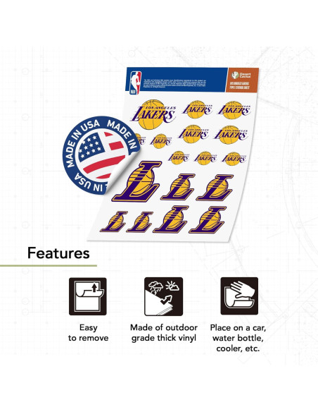 Calcomanía Vinilo Los Angeles Lakers Desierto Cactus 27.9x21.6cm