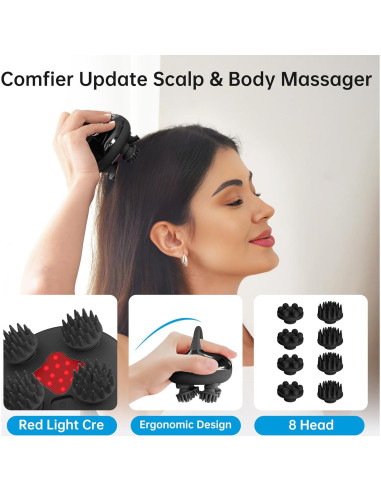 Masajeador de Cabeza Comfier CF-4402 Negro 3 Modos Impermeable