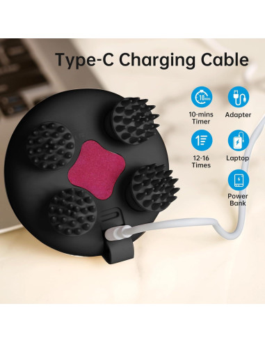 Masajeador de Cabeza Comfier CF-4402 Negro 3 Modos Impermeable