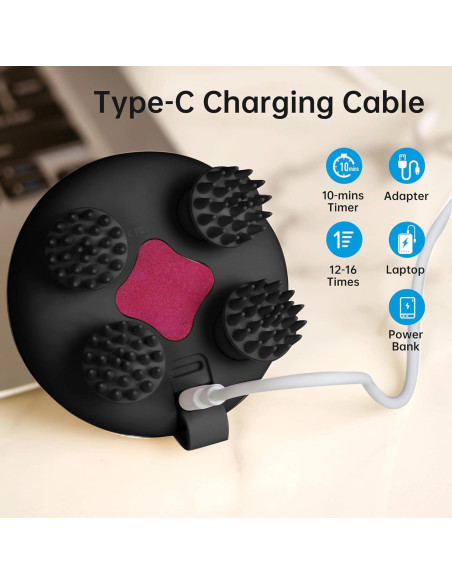 Masajeador de Cabeza Comfier CF-4402 Negro 3 Modos Impermeable