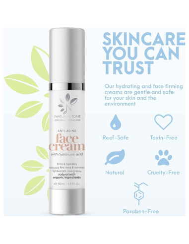 Crema Facial Anti-Envejecimiento Natural Tone 106g Ácido Hialurónico