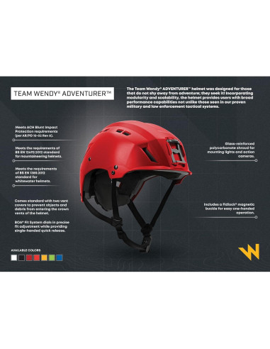 Casco Adventurer Team Wendy | Senderismo y Escalada | Ajuste Preciso