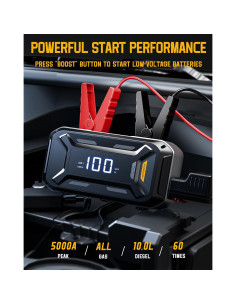 Arrancador de Coche Acmount P120 5000A 12V Pantalla LCD 2