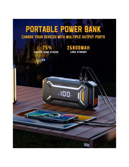 Arrancador de Coche Acmount P120 5000A 12V Pantalla LCD