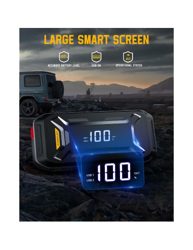 Arrancador de Coche Acmount P120 5000A 12V Pantalla LCD