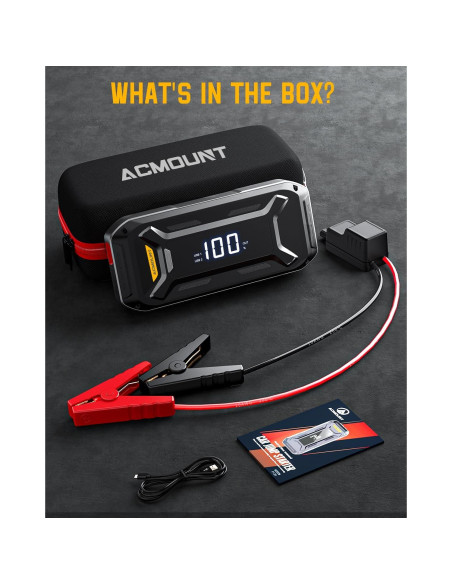 Arrancador de Coche Acmount P120 5000A 12V Pantalla LCD