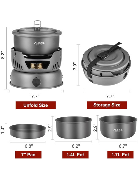 Juego de Utensilios de Cocina Alocs 11 Piezas Camping
