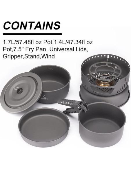 Juego de Utensilios de Cocina Alocs 11 Piezas Camping