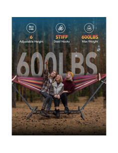 Hamaca Doble Everyfun con Soporte de Acero 272 kg Portátil 2