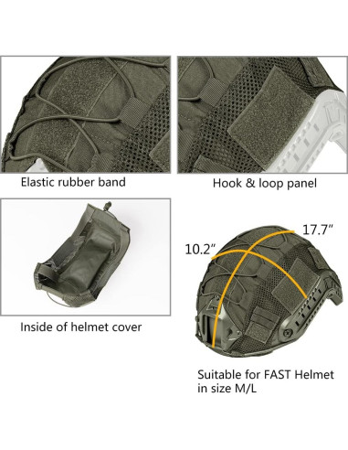 Cubierta Táctica IDOGEAR para Casco Rápido Camuflaje M/L