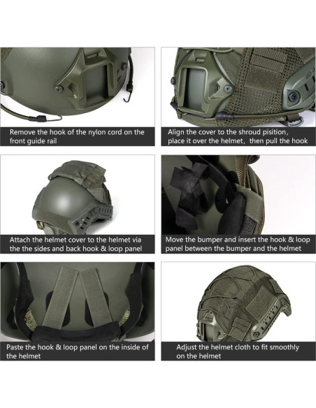 Cubierta Táctica IDOGEAR para Casco Rápido Camuflaje M/L