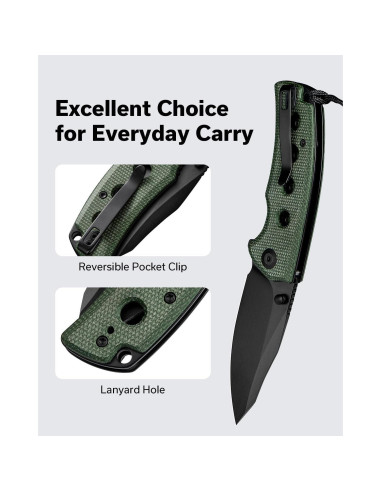 Cuchillo Plegable SENCUT Excalis 7.54 cm Verde EDC