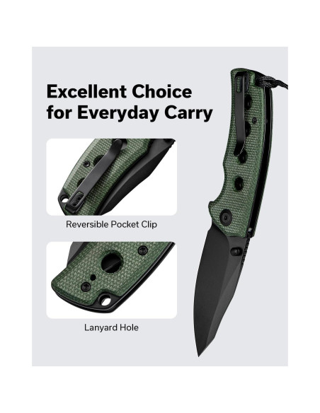 Cuchillo Plegable SENCUT Excalis 7.54 cm Verde EDC