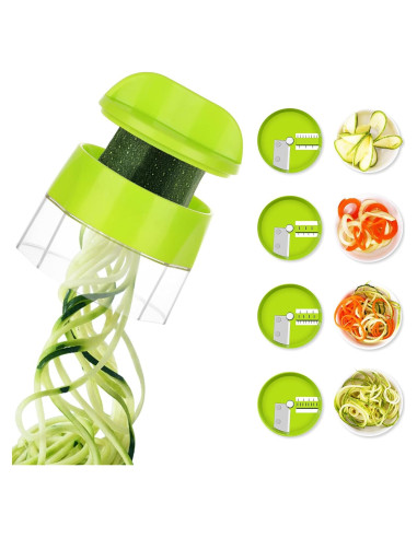 Espiralizador de Verduras Sedhoom 4 en 1 Verde Claro