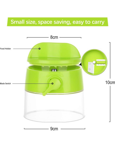 Espiralizador de Verduras Sedhoom 4 en 1 Verde Claro