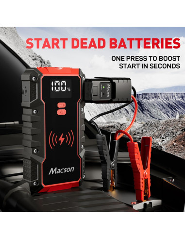 Arrancador de batería Macson M161A-016 3000A 12V 16000mAh