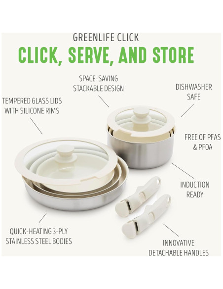 Juego de Utensilios de Cocina GreenLife Click 10 Piezas