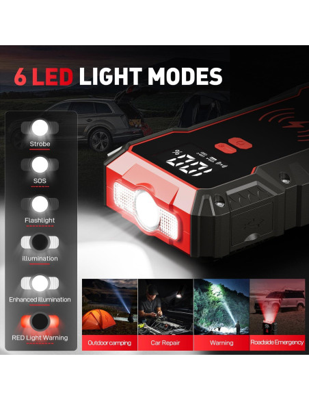 Arrancador de batería Macson M161A-016 3000A 12V 16000mAh