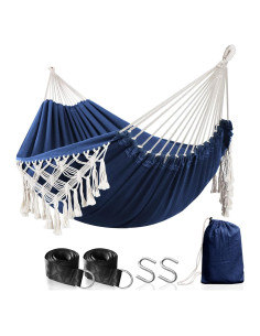 Hamaca Anyoo Deluxe Algodón 2,13x1,52m Soporta 204kg