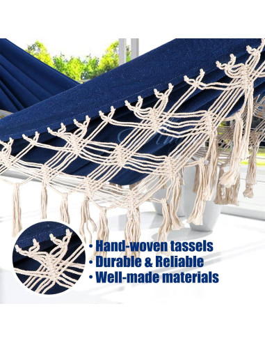 Hamaca Anyoo Deluxe Algodón 2,13x1,52m Soporta 204kg