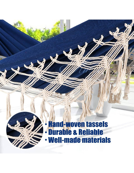 Hamaca Anyoo Deluxe Algodón 2,13x1,52m Soporta 204kg