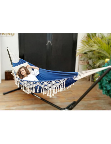 Hamaca Anyoo Deluxe Algodón 2,13x1,52m Soporta 204kg