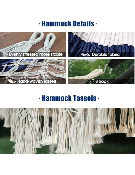 Hamaca Anyoo Deluxe Algodón 2,13x1,52m Soporta 204kg