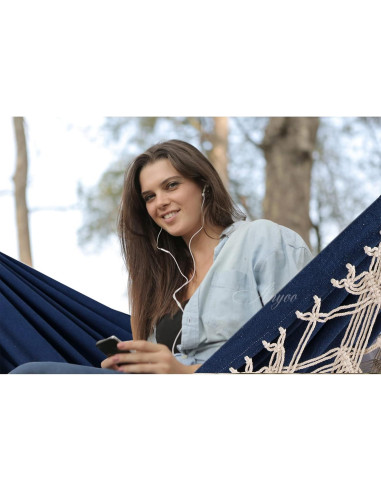 Hamaca Anyoo Deluxe Algodón 2,13x1,52m Soporta 204kg