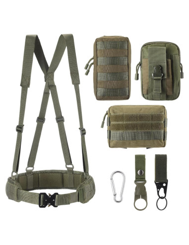 Cinturón Táctico Croknit 75.88 cm con 3 Bolsas y Hebillas