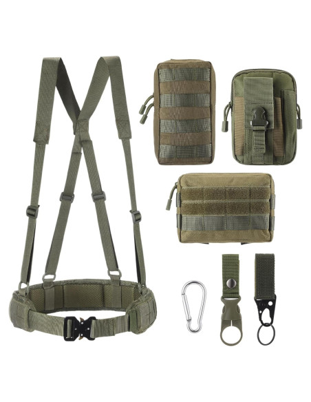 Cinturón Táctico Croknit 75.88 cm con 3 Bolsas y Hebillas
