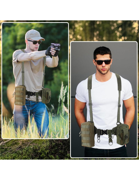 Cinturón Táctico Croknit 75.88 cm con 3 Bolsas y Hebillas